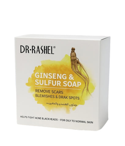 Box of Dr. Rashel Ginseng & Sulfur Soap on a white background