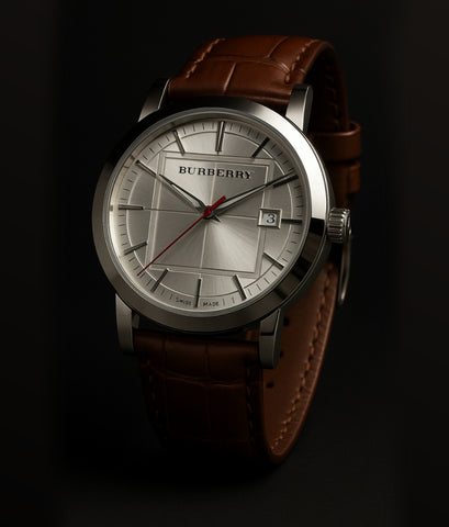 Burberry Classic — Silver Dial | with Brown Leather Strap